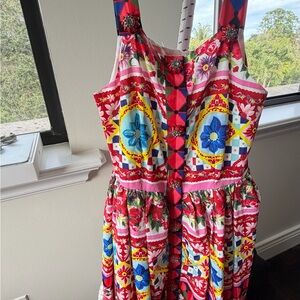 Colorful Floral Geometric Dress